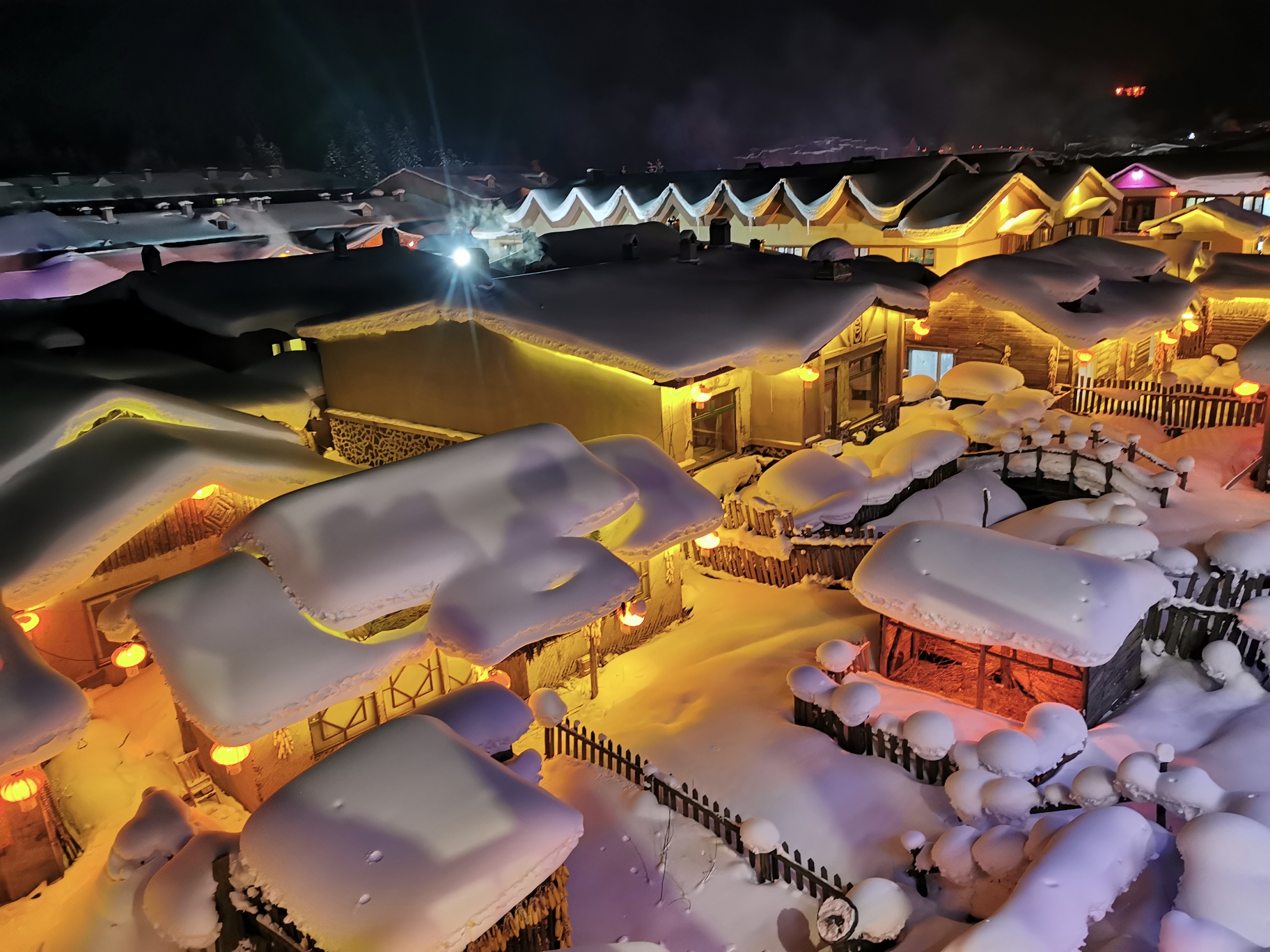 童话除夕之旅牡丹江上烟火雪谷雪淞雪乡蘑菇屋长白山雾凇漂流