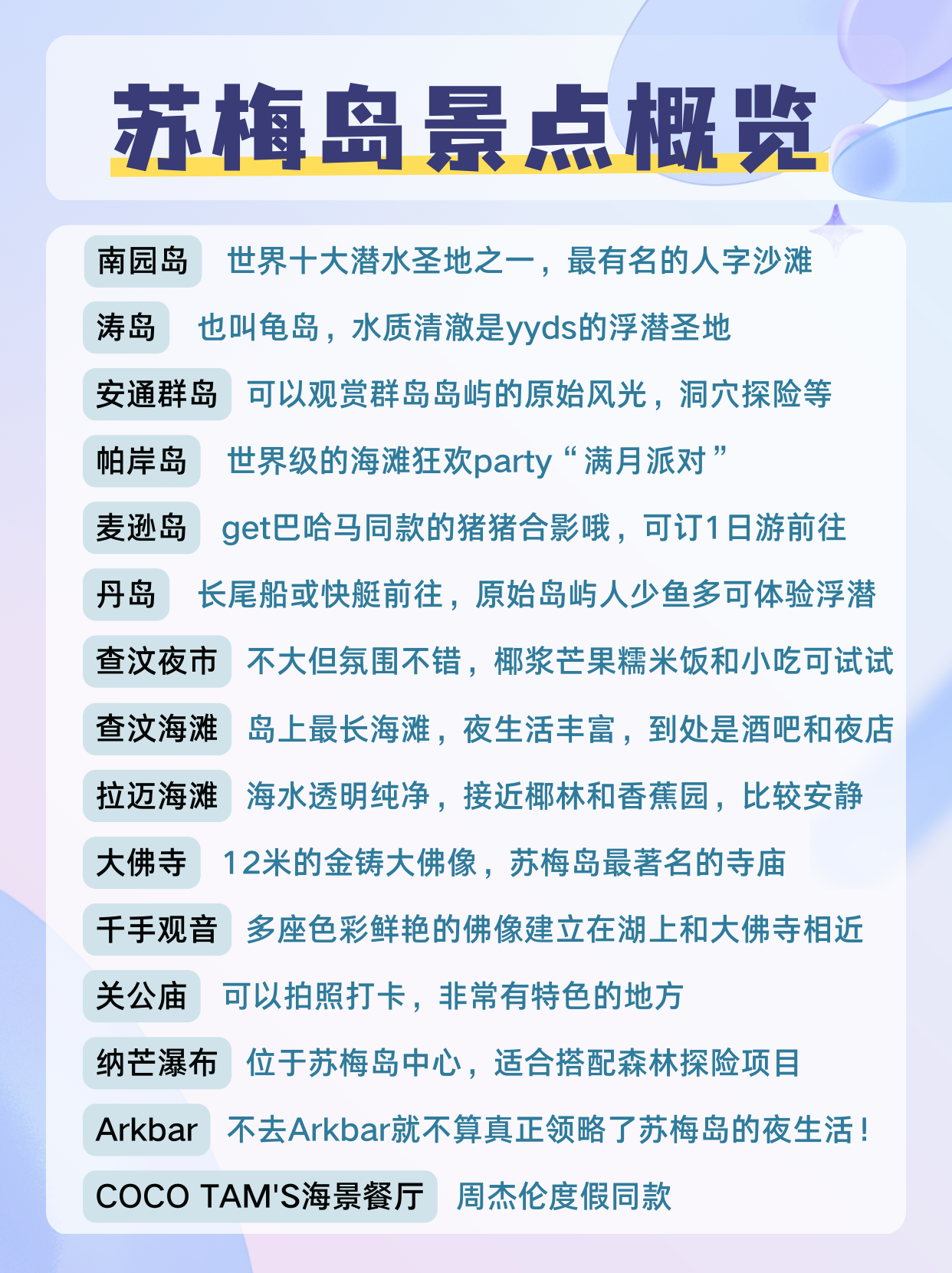 蘇梅島自助遊攻略